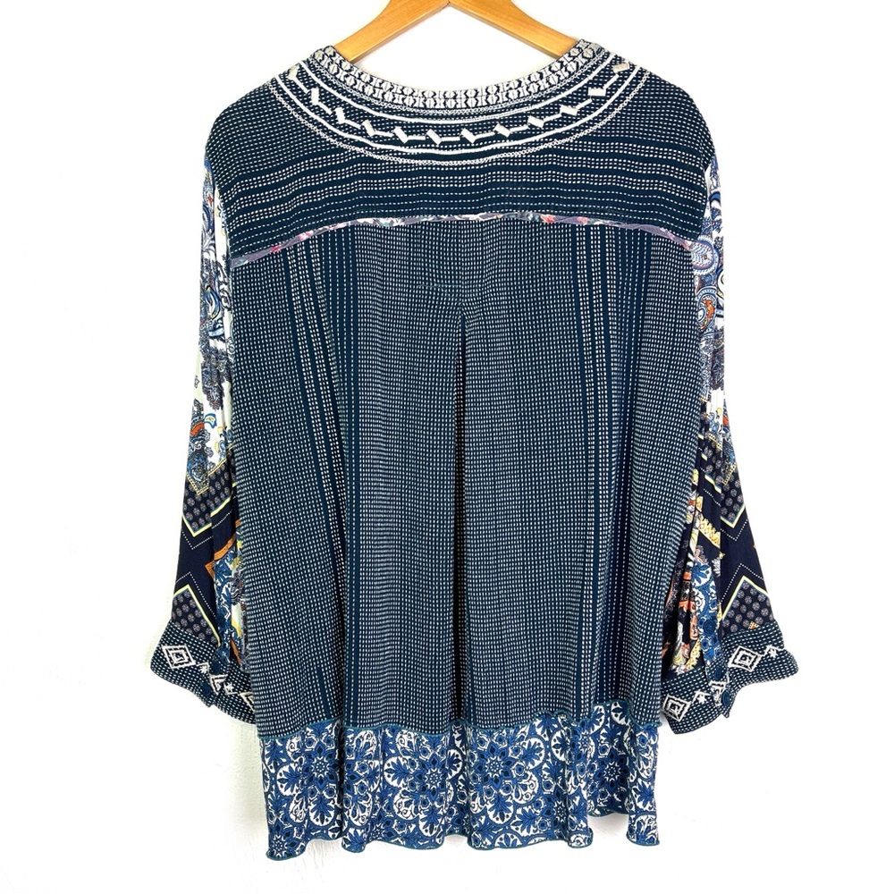 John Mark Embroidered Blue Patchwork Bohemian Lon… - image 6